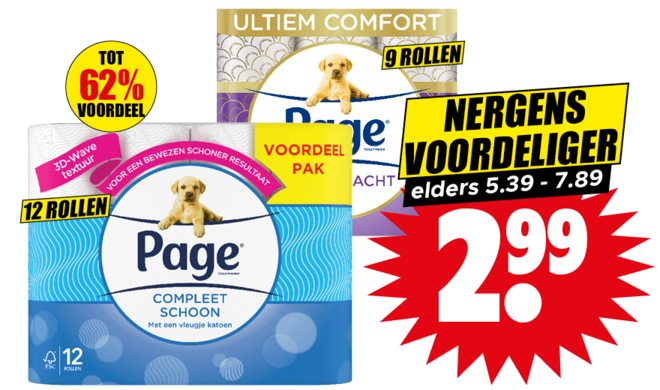 Page toiletpapier nergens voordeliger!