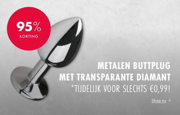 Metalen buttplug met diamant. Tijdelijk voor slechts 0,99!