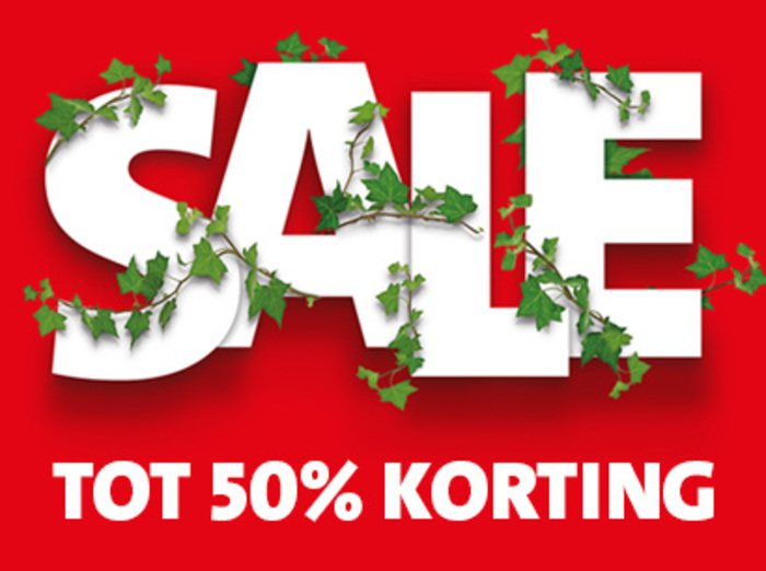 De SALE is begonnen, tot wel -50% korting op tuinmeubelen, buitenpotterie, bbq's en nog veel meer producten.