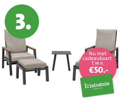 Intratuin verstelbare 5-delige aluminium relax-set Demi antraciet van 799.- voor 699.-