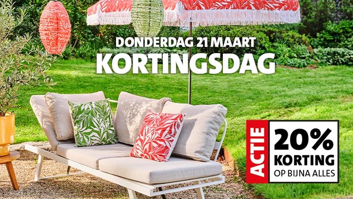 DONDERDAG 21 MAART: 20% KORTING OP BIJNA ALLES*