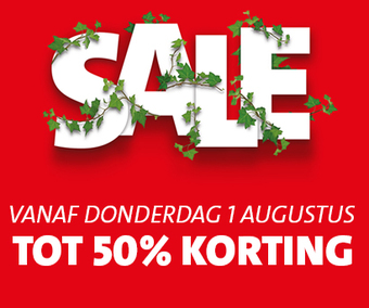 Donderdag 1 augustus: Start Sale met kortingen tot wel -50%