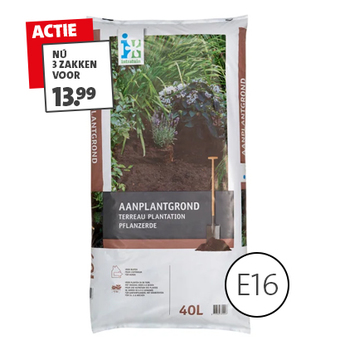 Intratuin Aanplantgrond. Inhoud 40 liter Per zak 5.49 N 3 voor 13.99