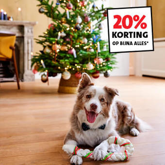 20% korting op alles in de categorie dier