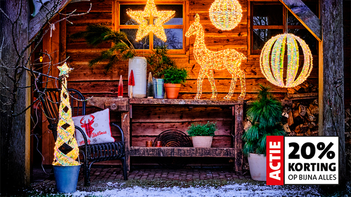 20% korting op bijna alle kerstverlichting