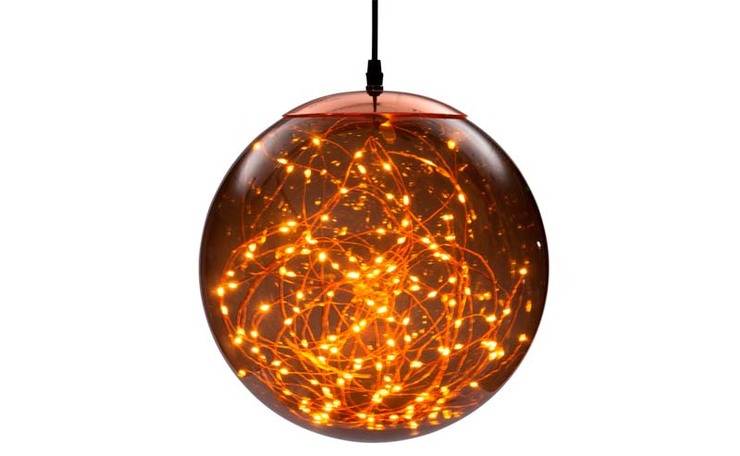 Verlichte bol Smokey Ø 18 cm, met 80 ledlampjes Classic warm Inclusief timer Aanloopsnoer 5 meter. Van 36.99 voor 29.99