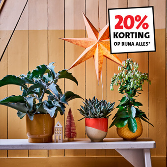 20% korting op bloempotten