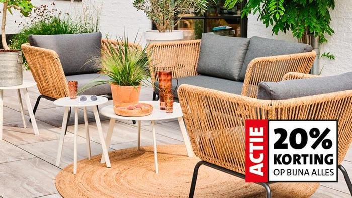 Shop tuinmeubelen met 20% korting