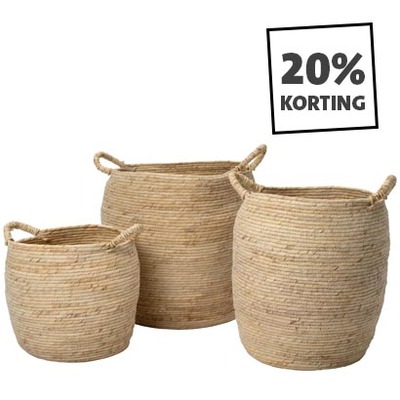 Mand Lex. Jute, naturel, diverse maten. Handgemaakt in Vietnam. Vanaf 49.99 Nú 20% korting