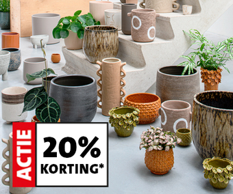 Zaterdag 3 februari: 20% korting op bijna alle bloempotten