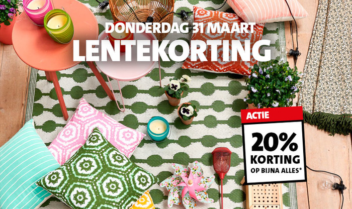 Lentekorting: 20% korting op bijna alles