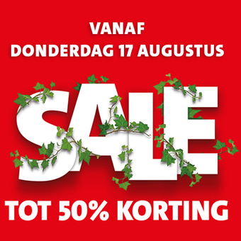 Donderdag 17 augustus: Start Sale met kortingen tot wel -70%