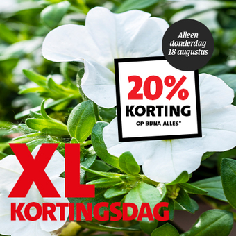 Donderdag 18 augustus: XL kortingsdag: 20% korting op bijna alles*