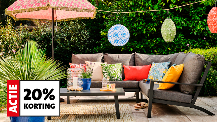 Shop tuinmeubelen met 20% korting