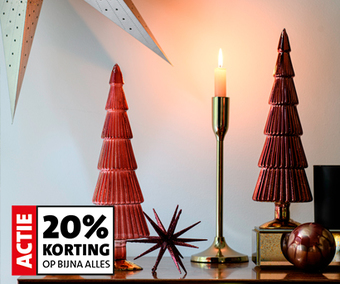 20% korting op bijna alle kerstversiering