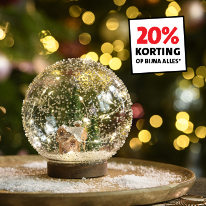 20% korting op bijna alle kerstdecoratie & versieringen