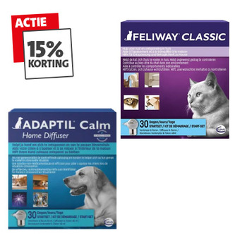 Feliway en Adaptil: 15% korting op geselecteerde producten