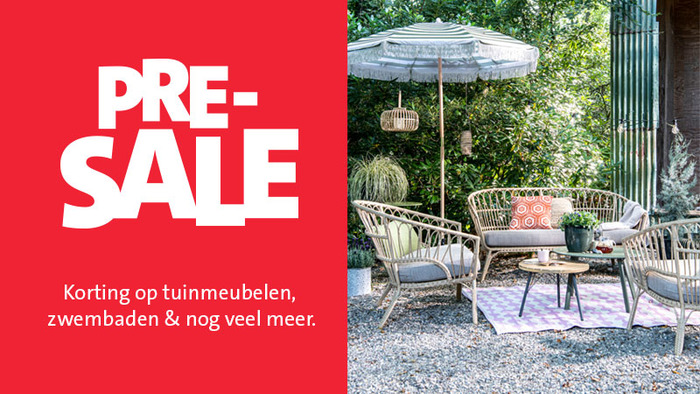 De pre-sale is begonnen: korting op tuinmeubelen, zwembaden & nog veel meer items