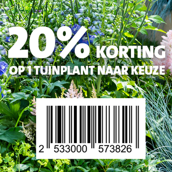 20% korting op 1 tuinplant naar keuze