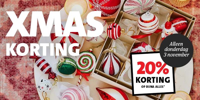 XMAS Kortingsdag: 20% korting op bijna alles