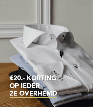 €20.- korting op ieder 2e overhemd