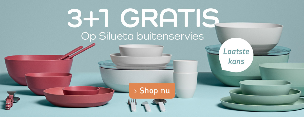 Laatste kans! 3+1 gratis op Silueta buitenservies