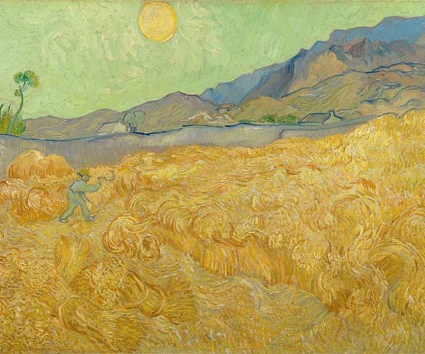 Wheatfield with a reaper