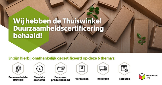 Thuiswinkel duurzaamheidscertificering